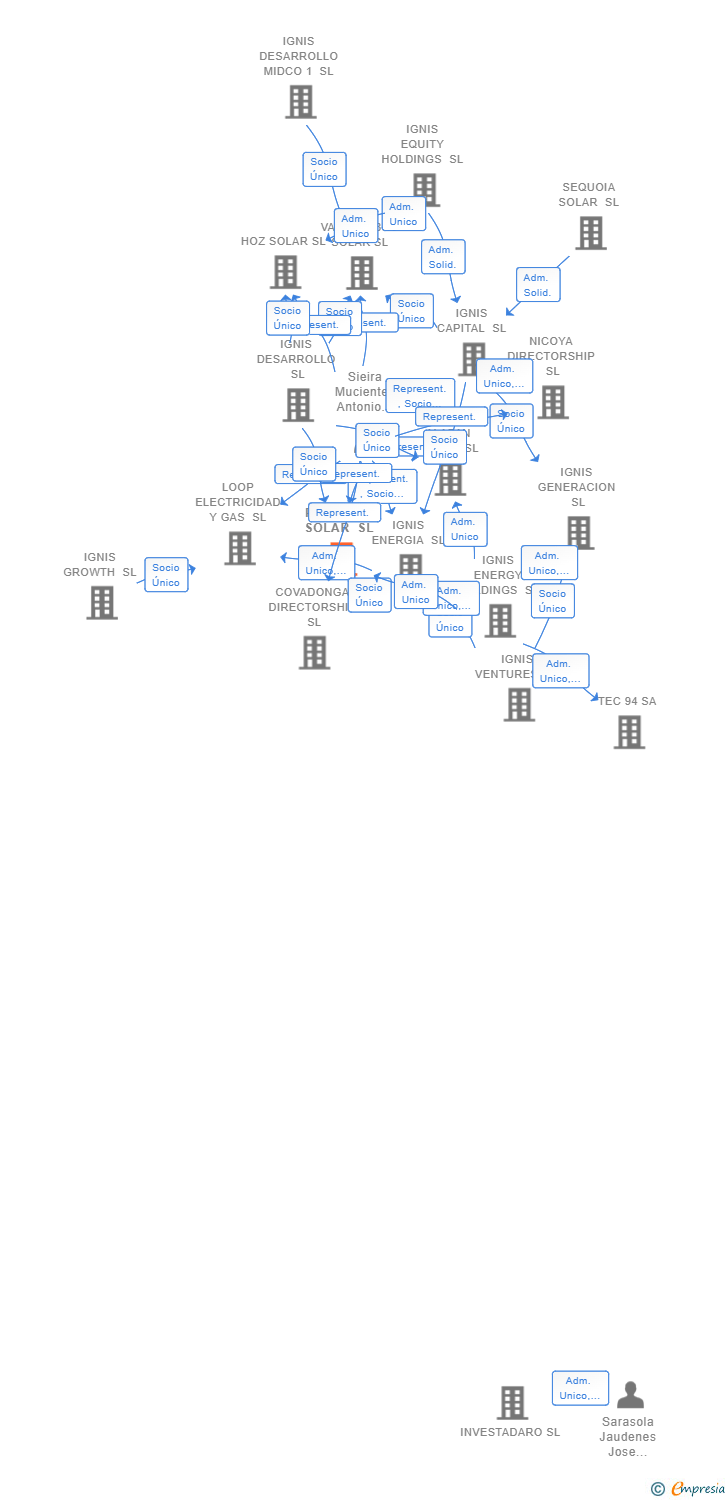 Vinculaciones societarias de IGNIS DATA MI SL