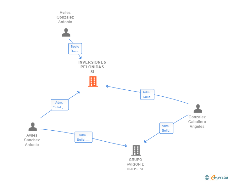 Vinculaciones societarias de INVERSIONES PELONIDAS SL