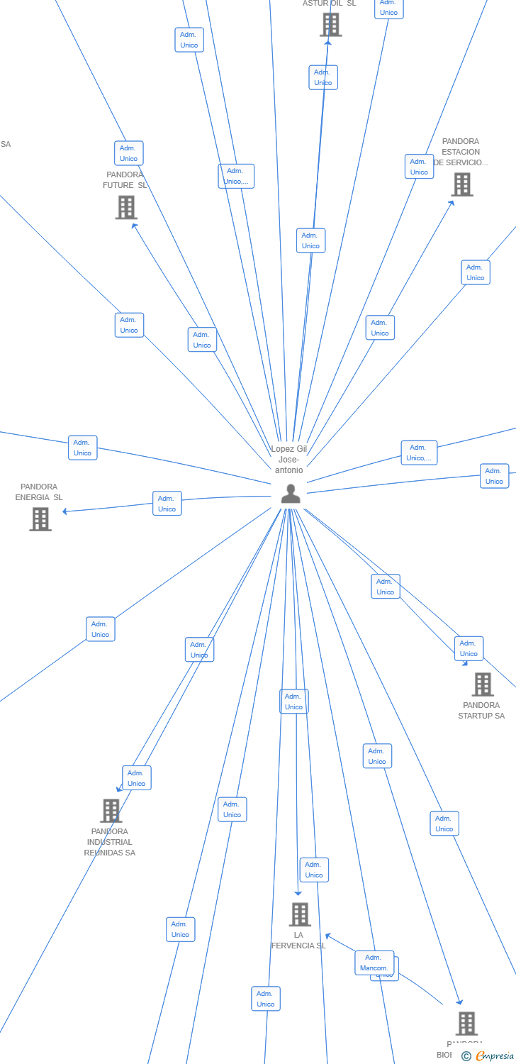 Vinculaciones societarias de PANDORA DIGITAL MEDIA SL