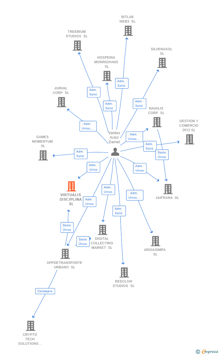 Vinculaciones societarias de VIRTUALIS DISCIPLINA SL