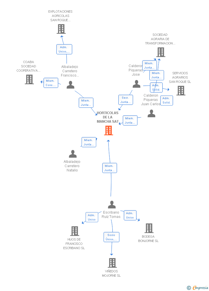 Vinculaciones societarias de HORTICOLAS DE LA MANCHA SAT