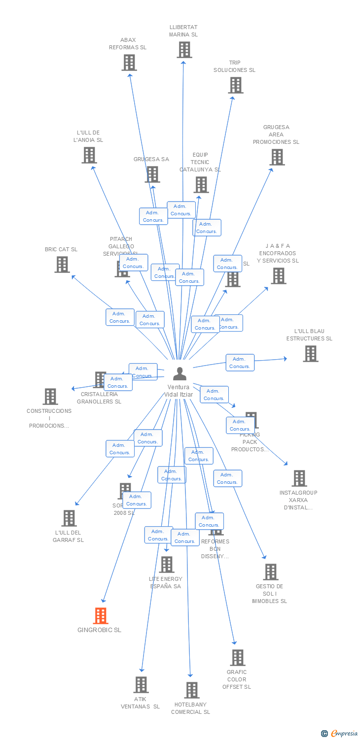 Vinculaciones societarias de GINGROBIC SL