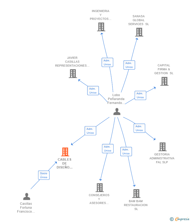 Vinculaciones societarias de CABLES DE DISEÑO ESPECIAL SL
