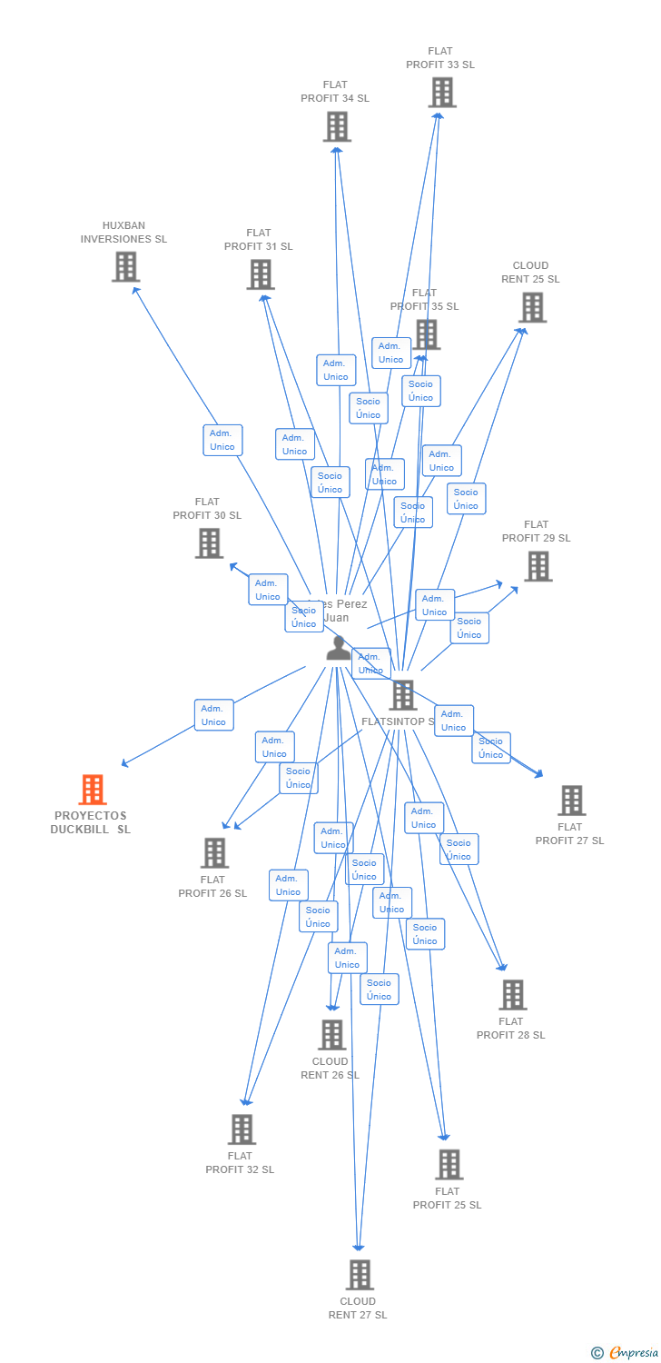 Vinculaciones societarias de PROYECTOS DUCKBILL SL