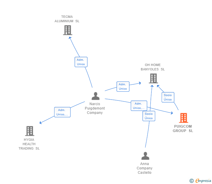 Vinculaciones societarias de PUIGCOM GROUP SL