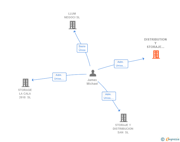 Vinculaciones societarias de DISTRIBUTION Y STORAJE JAMESTON 2022 SL