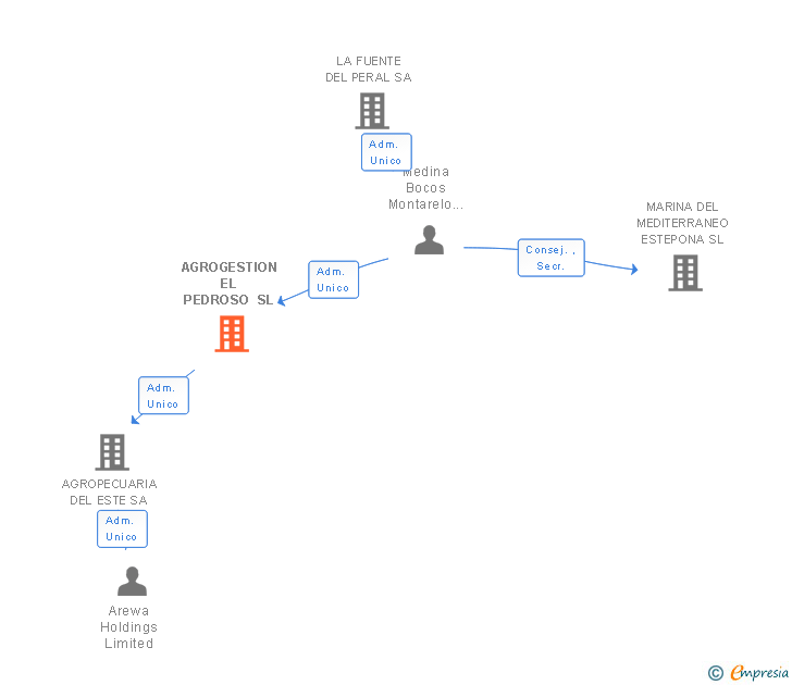 Vinculaciones societarias de AGROGESTION EL PEDROSO SL
