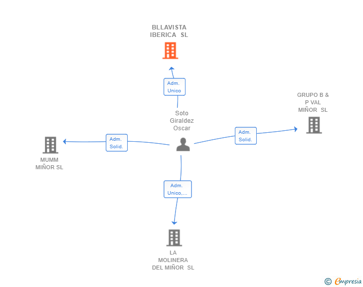 Vinculaciones societarias de BLLAVISTA IBERICA SL