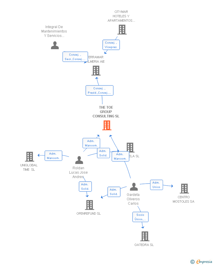 Vinculaciones societarias de THE TOE GROUP CONSULTING SL