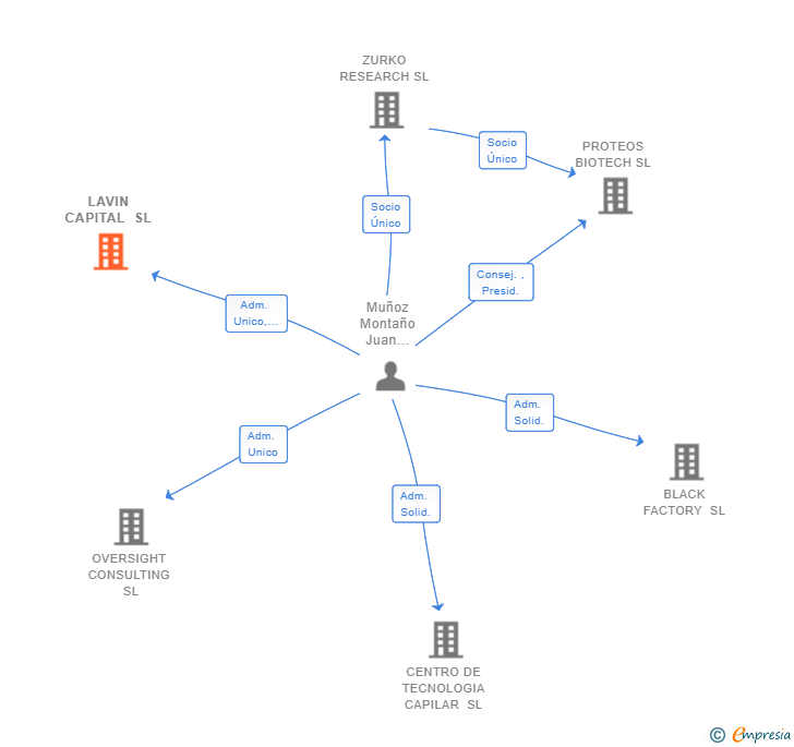 Vinculaciones societarias de LAVIN CAPITAL SL