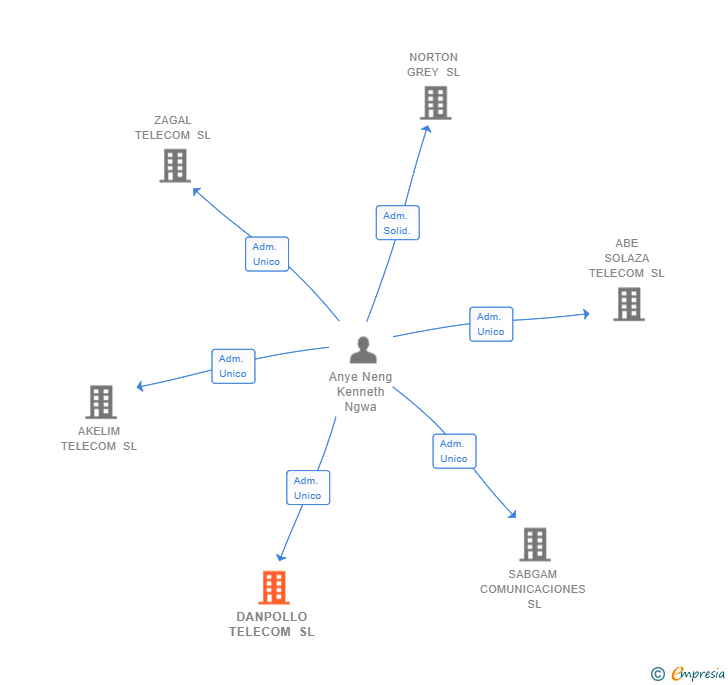 Vinculaciones societarias de DANPOLLO TELECOM SL