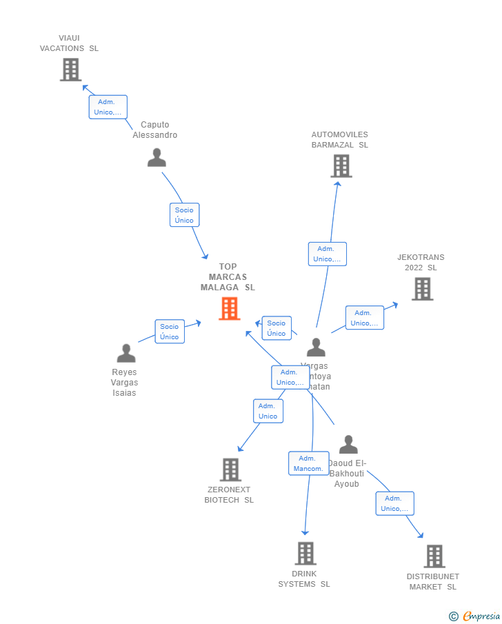 Vinculaciones societarias de TOP MARCAS MALAGA SL