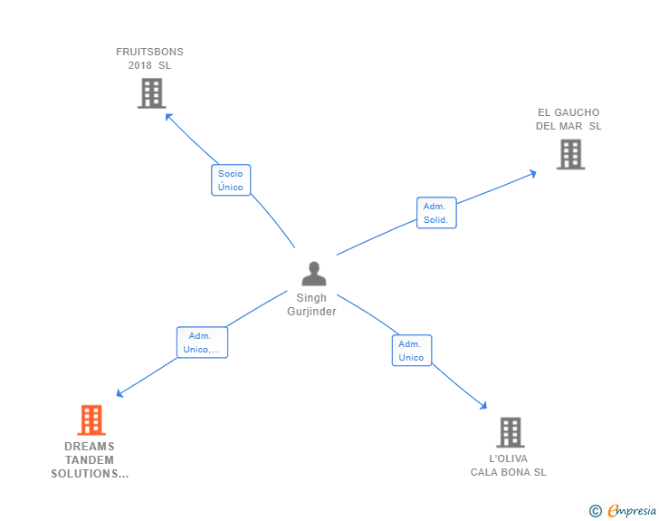 Vinculaciones societarias de DREAMS TANDEM SOLUTIONS SL