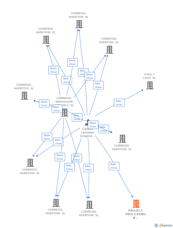 Vinculaciones societarias de PROJECT PROCESSING & DEVELOPMENT SL