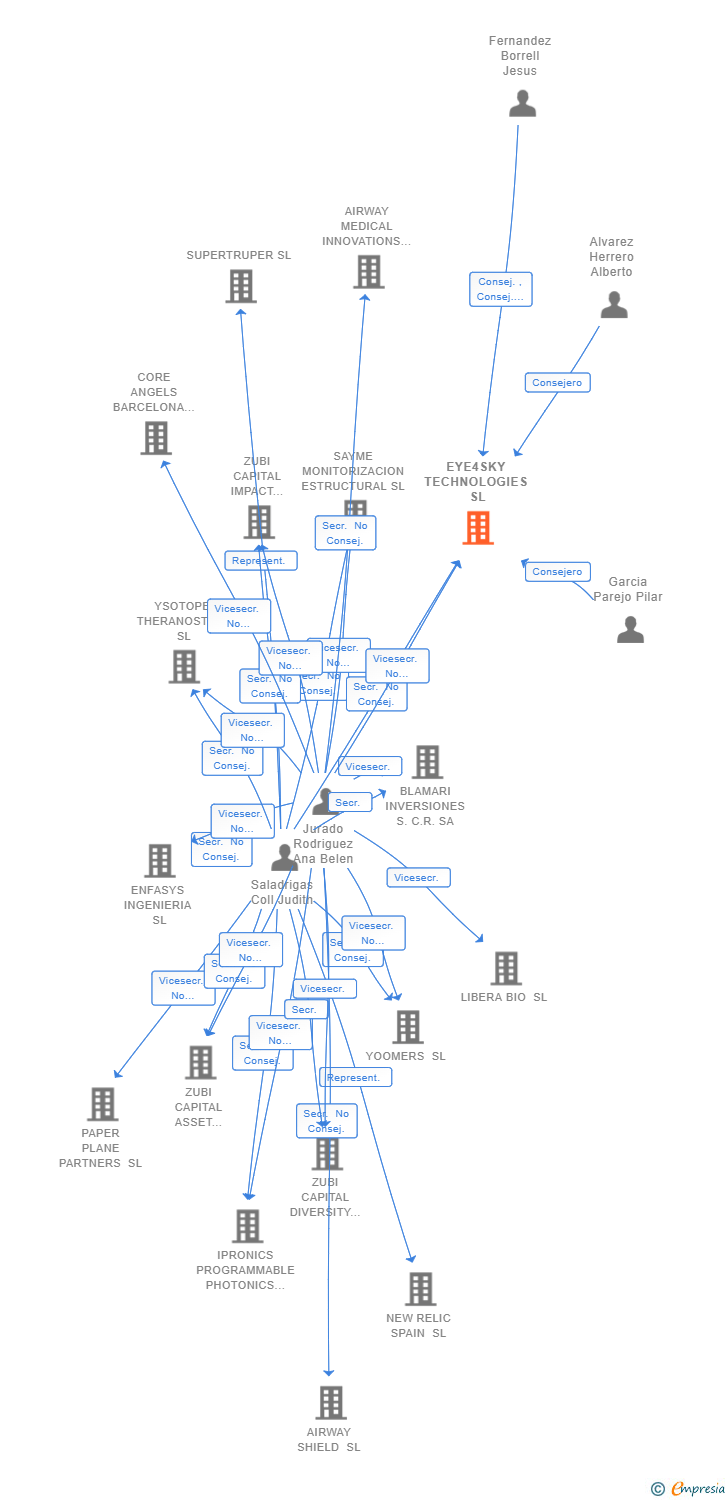 Vinculaciones societarias de EYE4SKY TECHNOLOGIES SL