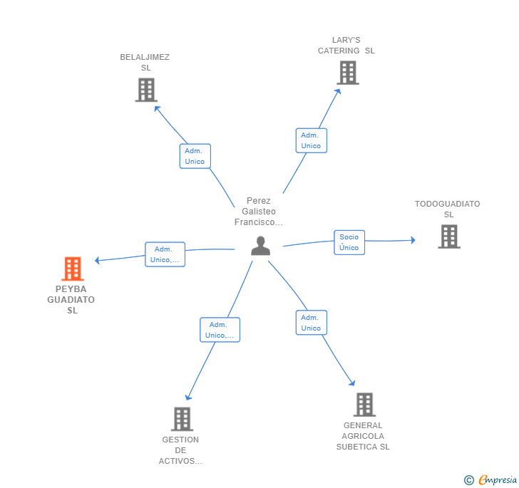 Vinculaciones societarias de PEYBA GUADIATO SL