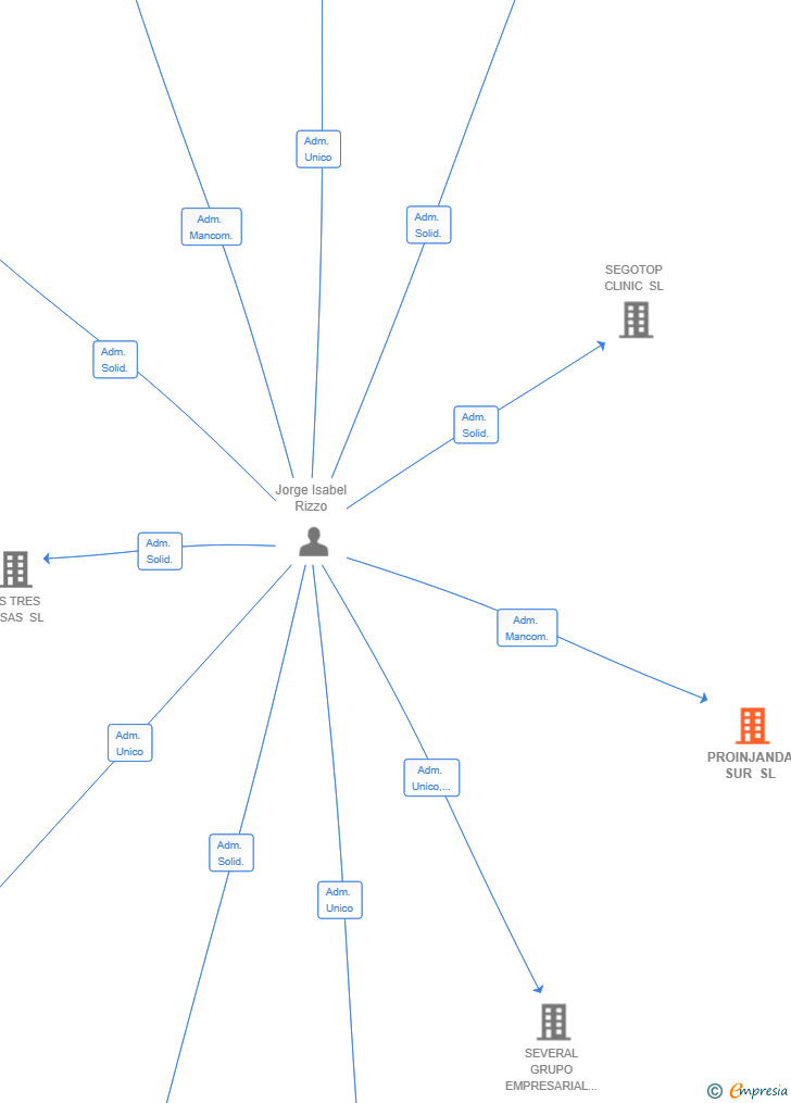 Vinculaciones societarias de PROINJANDA SUR SL