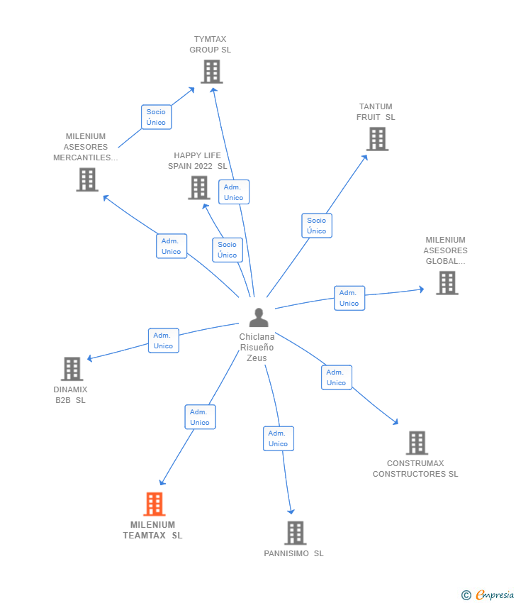 Vinculaciones societarias de MILENIUM TEAMTAX SL