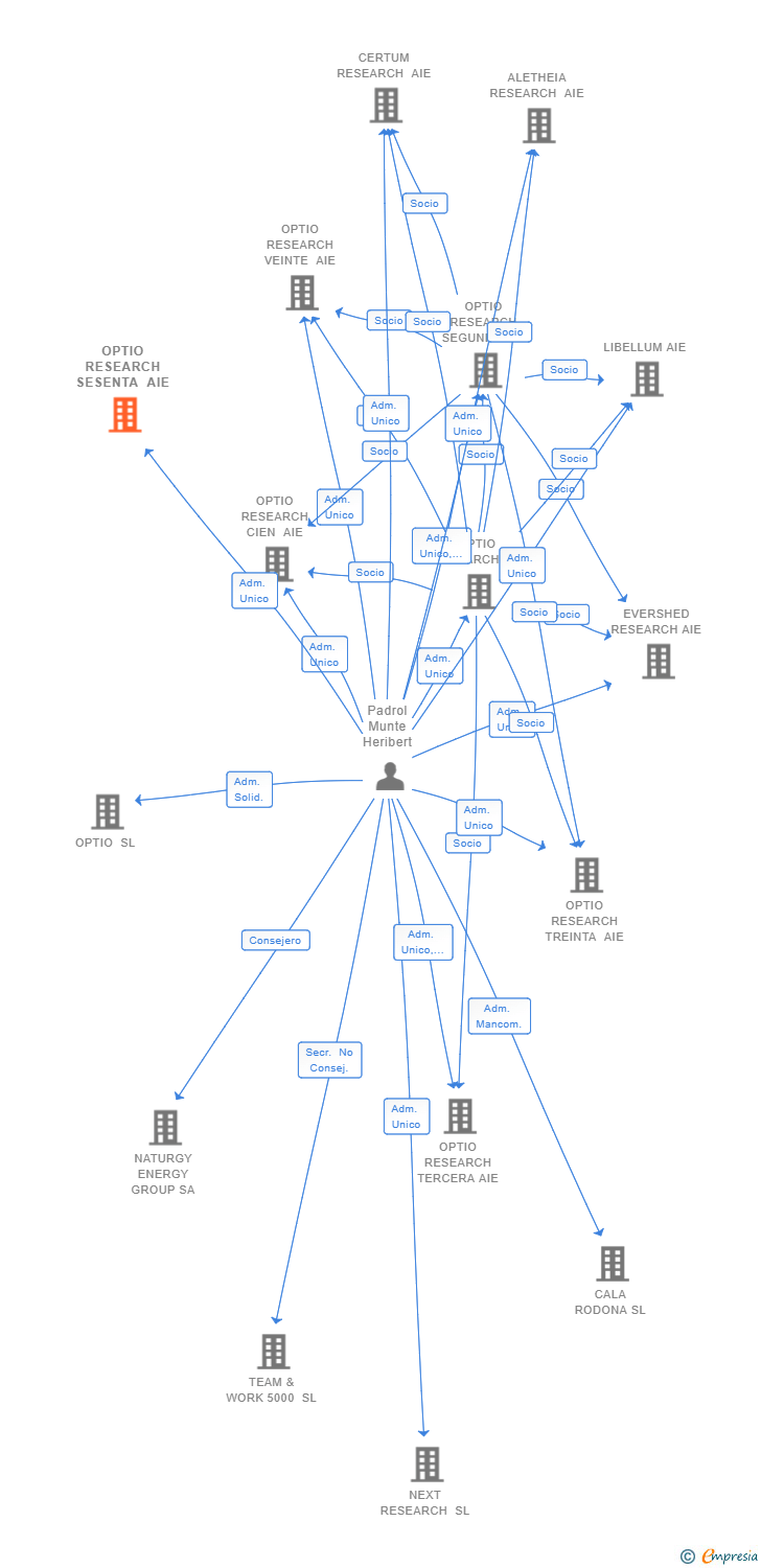 Vinculaciones societarias de OPTIO RESEARCH SESENTA AIE