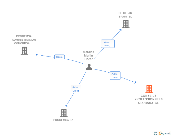 Vinculaciones societarias de CONSEILS PROFESSIONNELS GLOBAUX SL