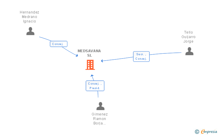 Vinculaciones societarias de MEDSAVANA SL