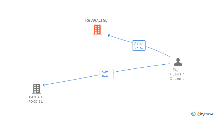 Vinculaciones societarias de RAJWALI SL