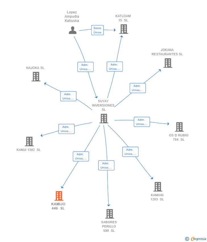 Vinculaciones societarias de KAMIJO 446 SL