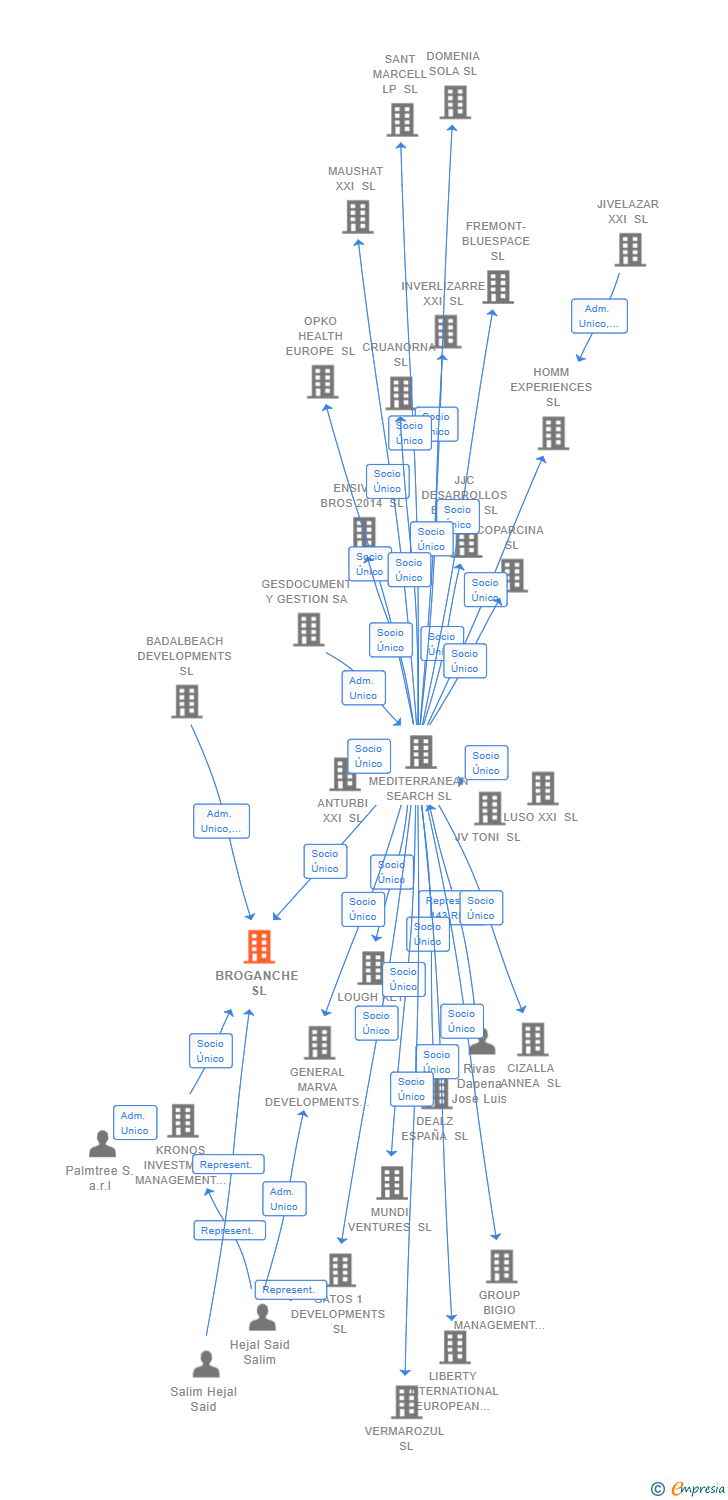 Vinculaciones societarias de BROGANCHE SL
