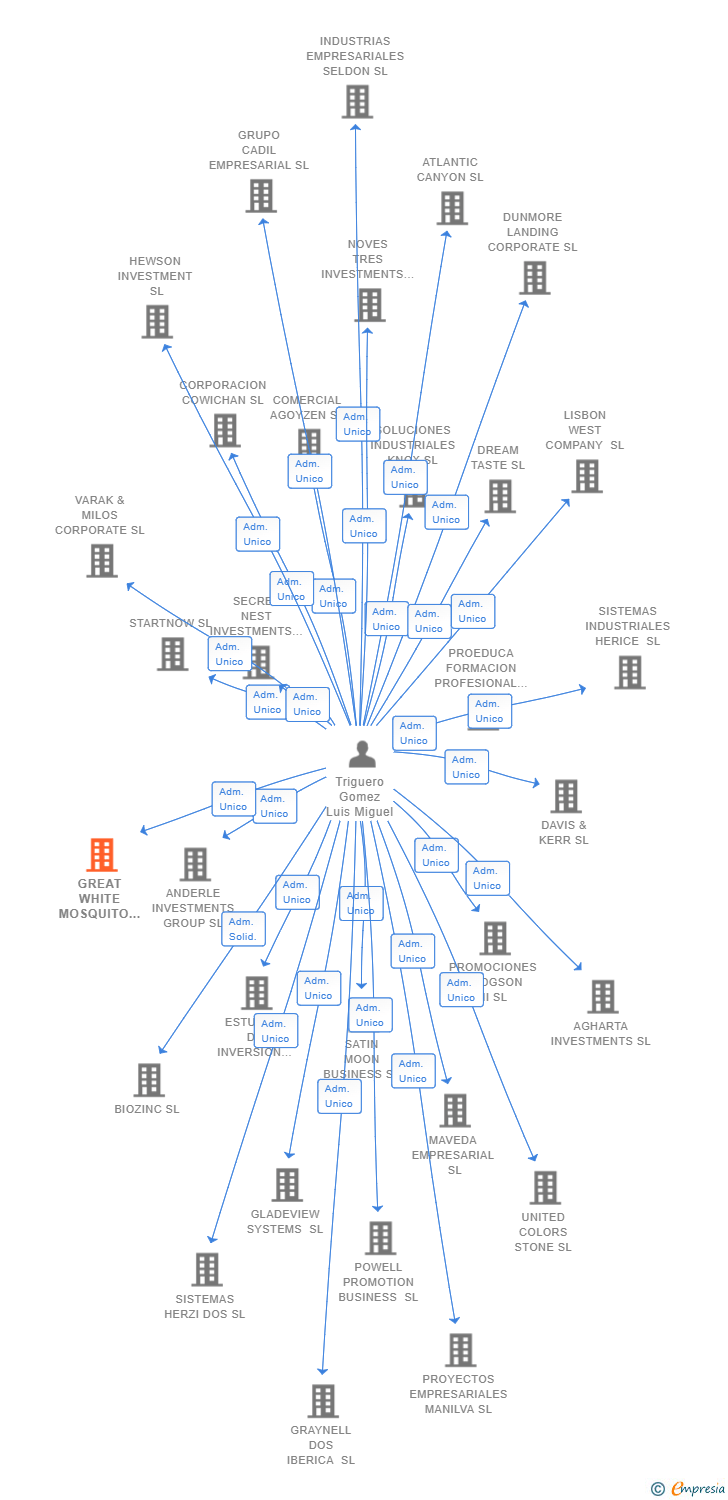 Vinculaciones societarias de GREAT WHITE MOSQUITO SL