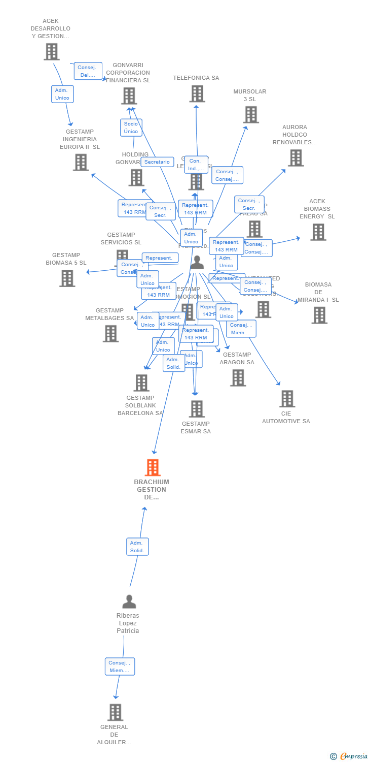 Vinculaciones societarias de BRACHIUM GESTION DE INVERSIONES SL