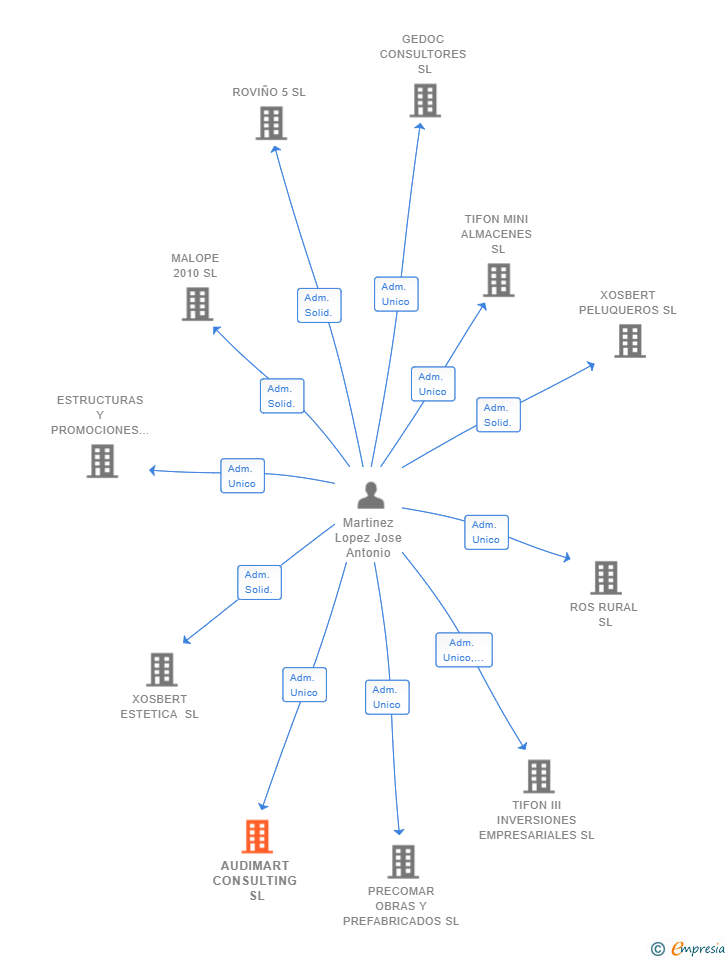 Vinculaciones societarias de AUDIMART CONSULTING SL