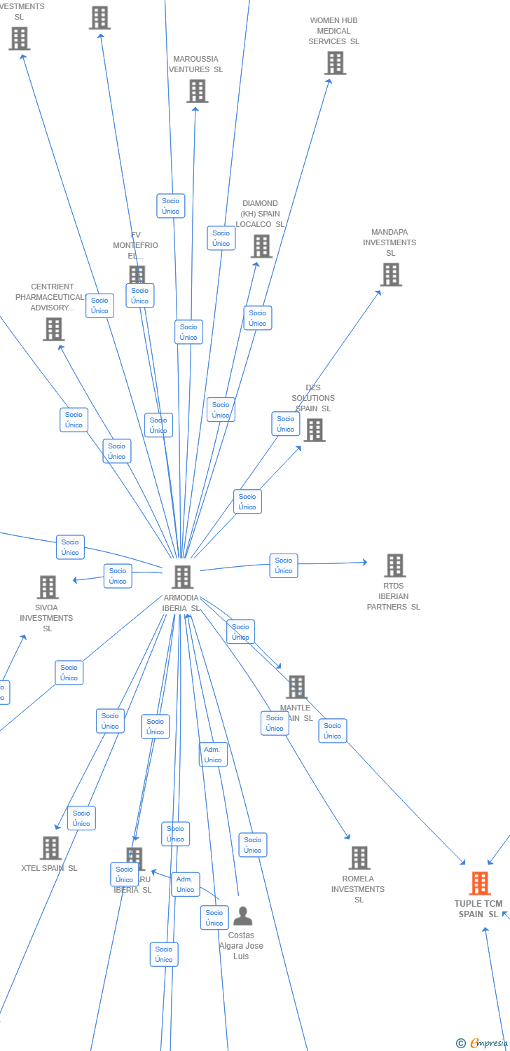 Vinculaciones societarias de TUPLE TCM SPAIN SL