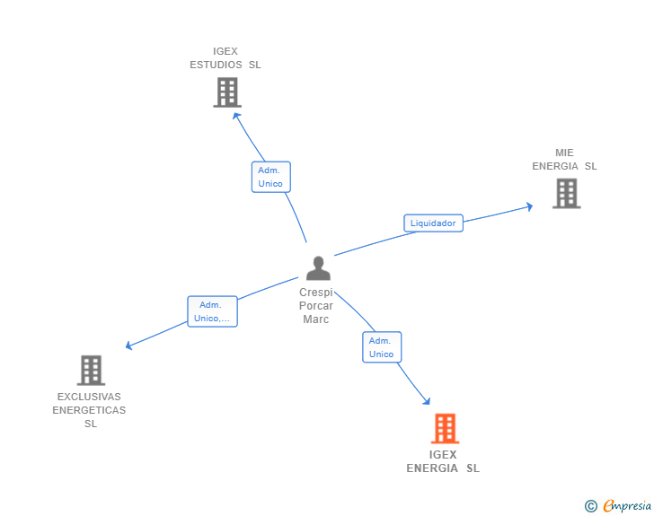 Vinculaciones societarias de IGEX ENERGIA SL