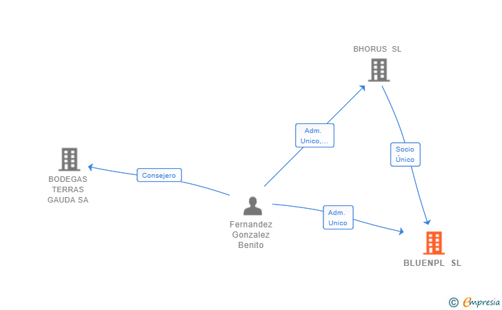 Vinculaciones societarias de BLUENPL SL