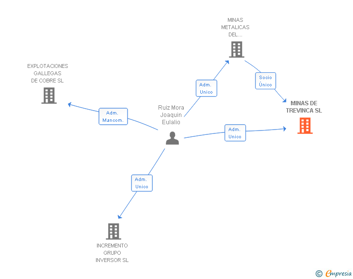 Vinculaciones societarias de MINAS DE TREVINCA SL