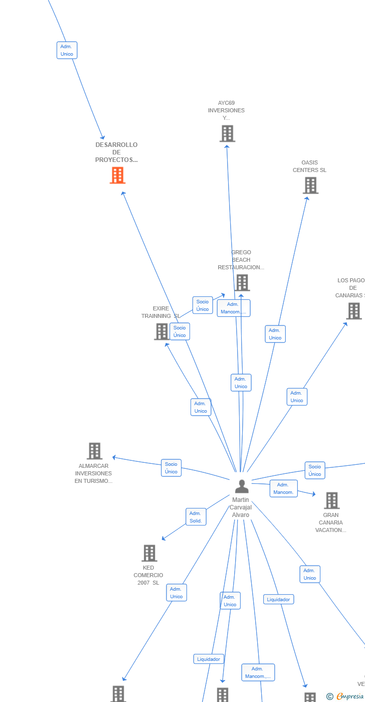 Vinculaciones societarias de DESARROLLO DE PROYECTOS E INVERSIONES AYC69 SL