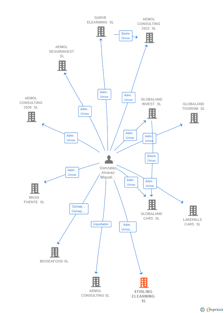 Vinculaciones societarias de STIRLING ELEARNING SL (EXTINGUIDA)