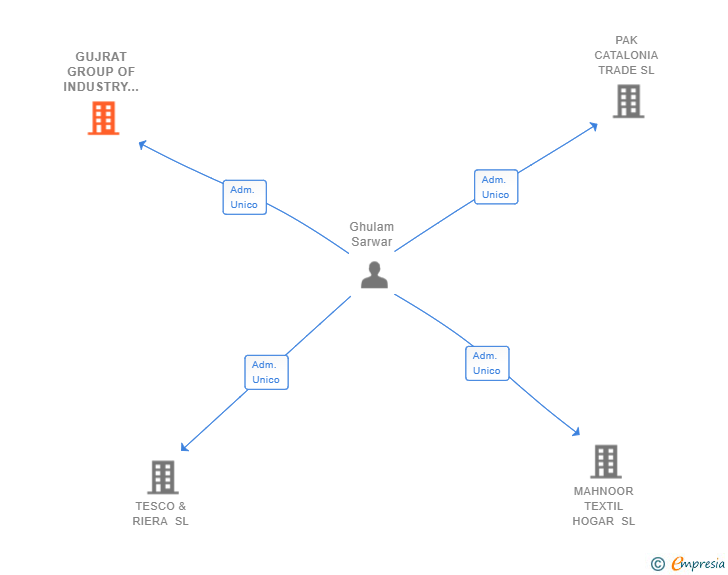 Vinculaciones societarias de GUJRAT GROUP OF INDUSTRY 01 SL