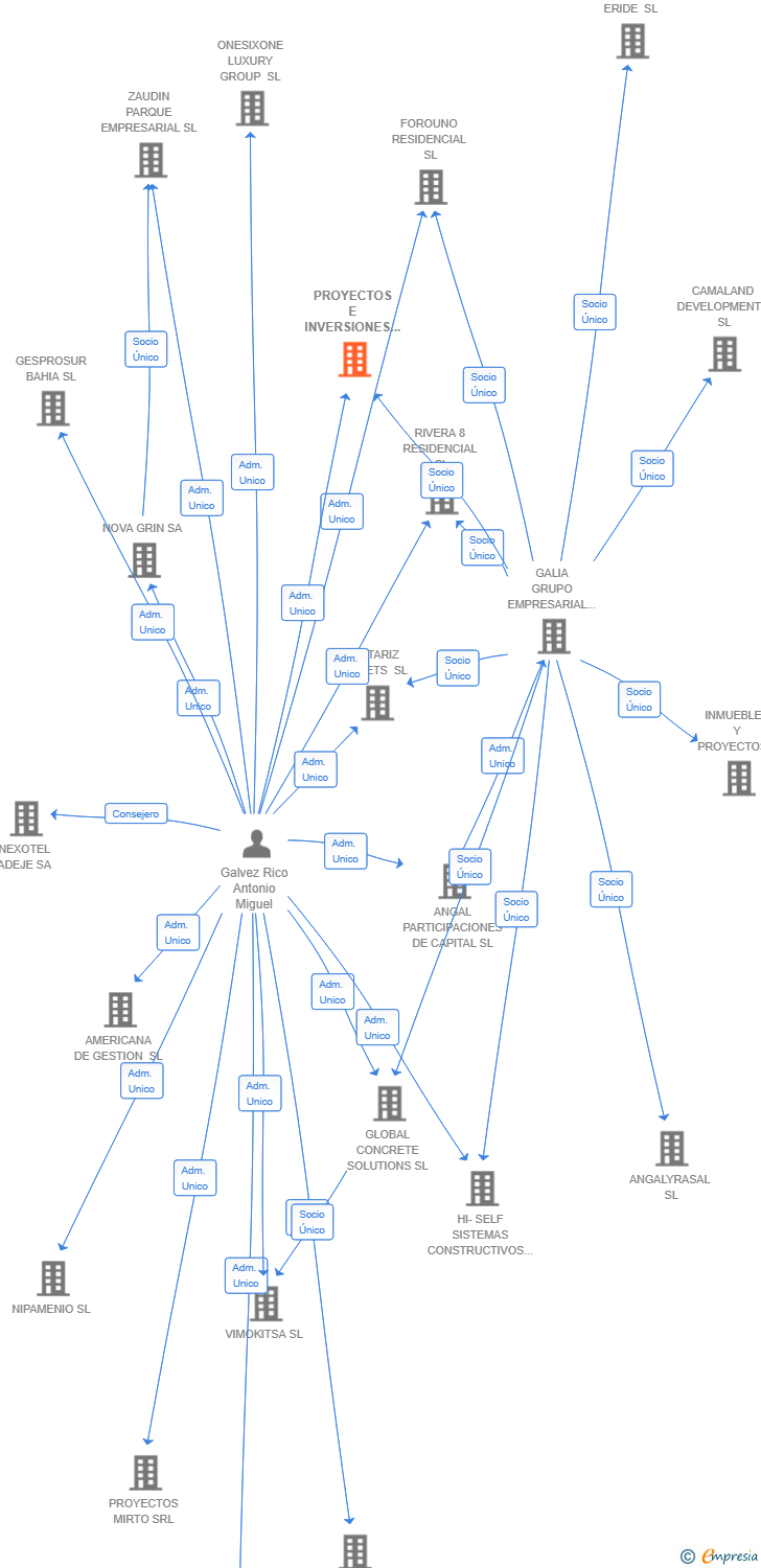 Vinculaciones societarias de PROYECTOS E INVERSIONES ACEBO SRL