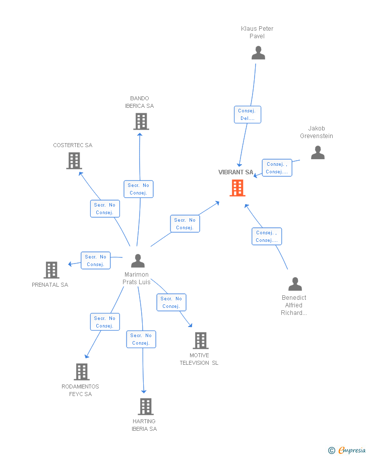 Vinculaciones societarias de VIBRANT SA