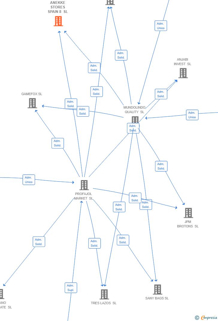 Vinculaciones societarias de ANEKKE STORES SPAIN 8 SL