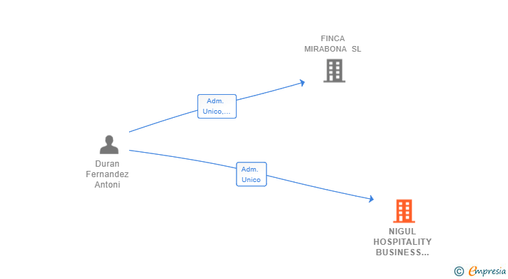 Vinculaciones societarias de NIGUL HOSPITALITY BUSINESS INTELLIGENCE SL