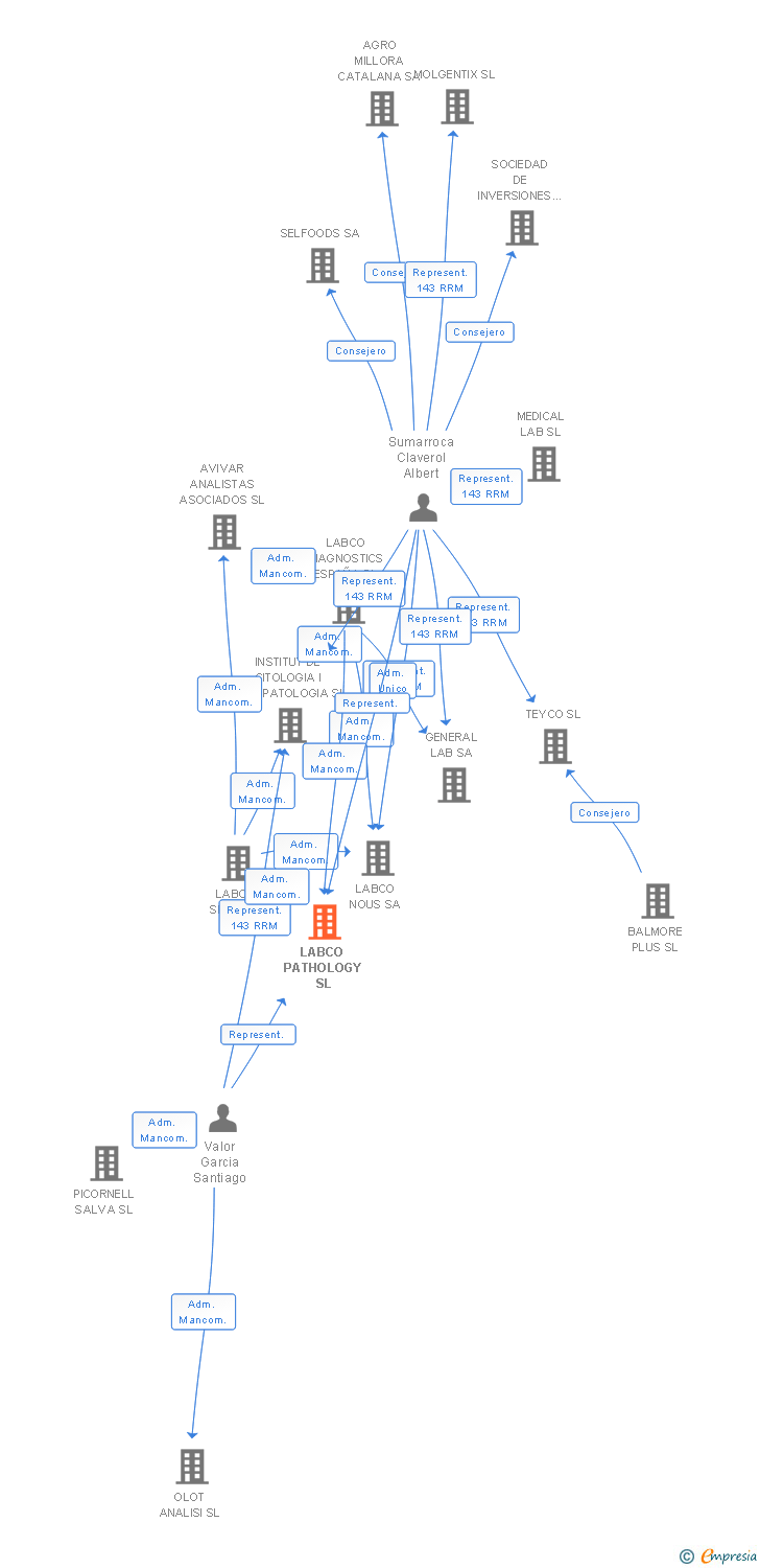 Vinculaciones societarias de ANAPATH SL
