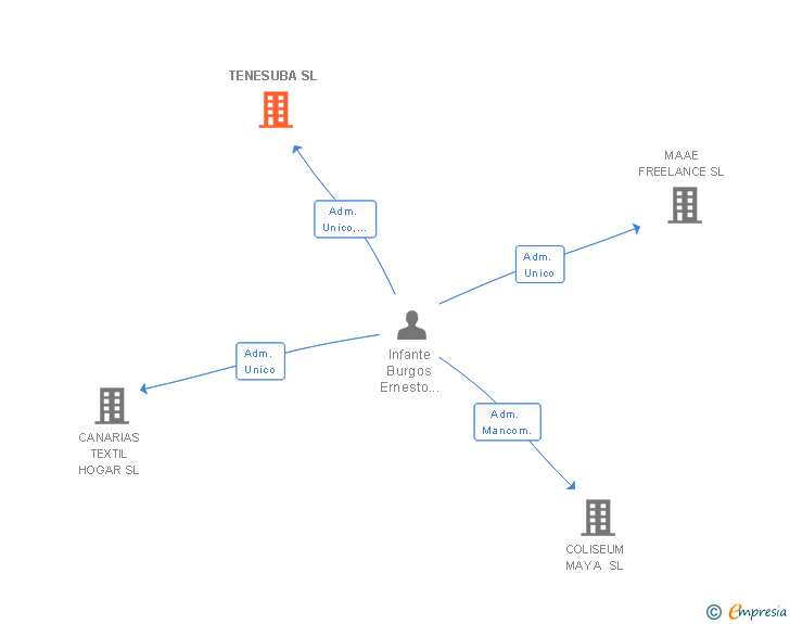Vinculaciones societarias de TENESUBA SL