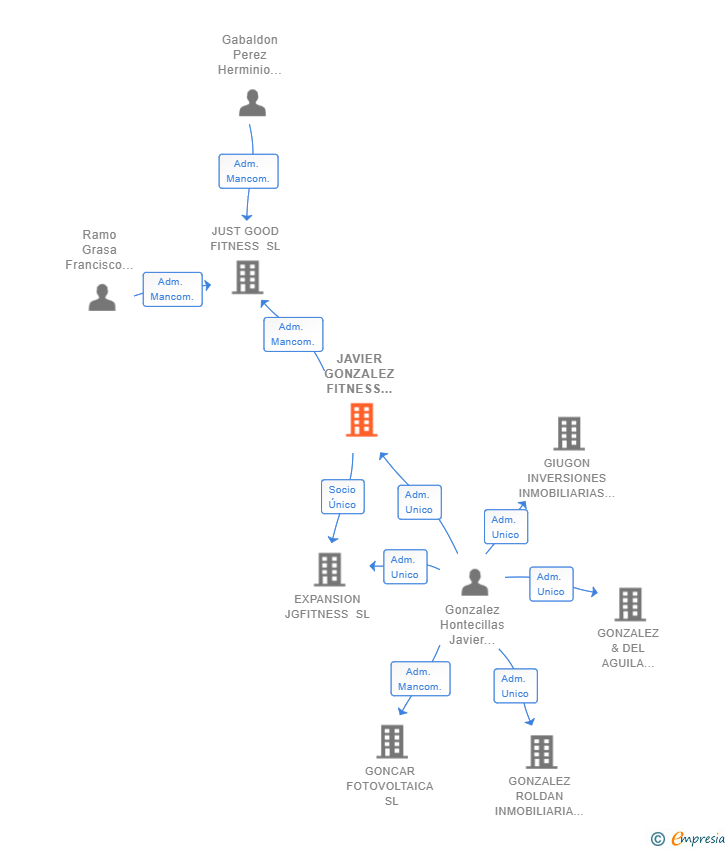 Vinculaciones societarias de JAVIER GONZALEZ FITNESS COACHING SL