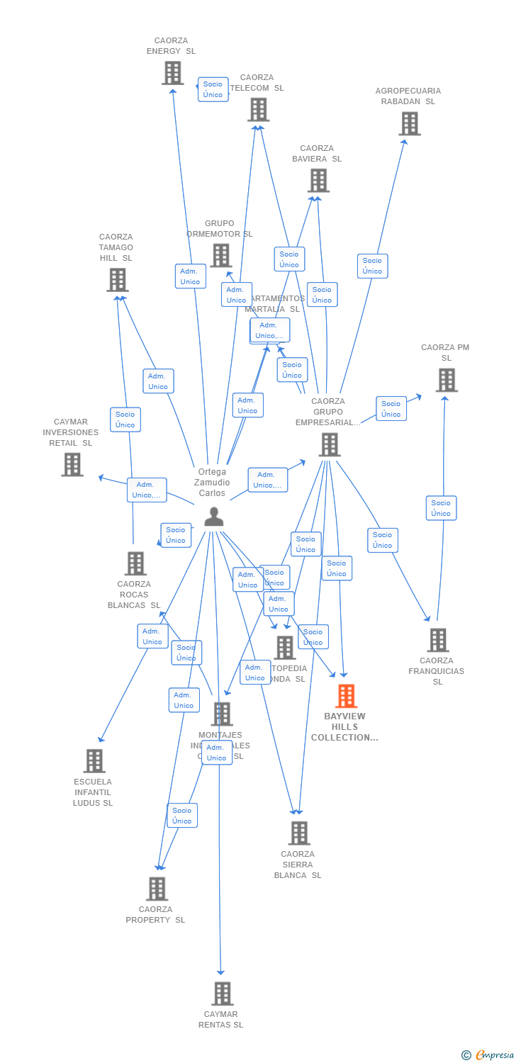 Vinculaciones societarias de BAYVIEW HILLS COLLECTION SL