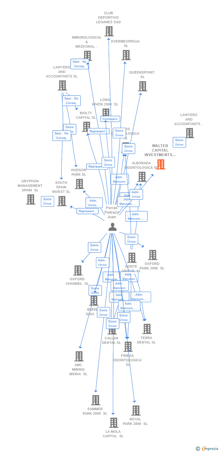 Vinculaciones societarias de WALTER CAPITAL INVESTMENTS SL