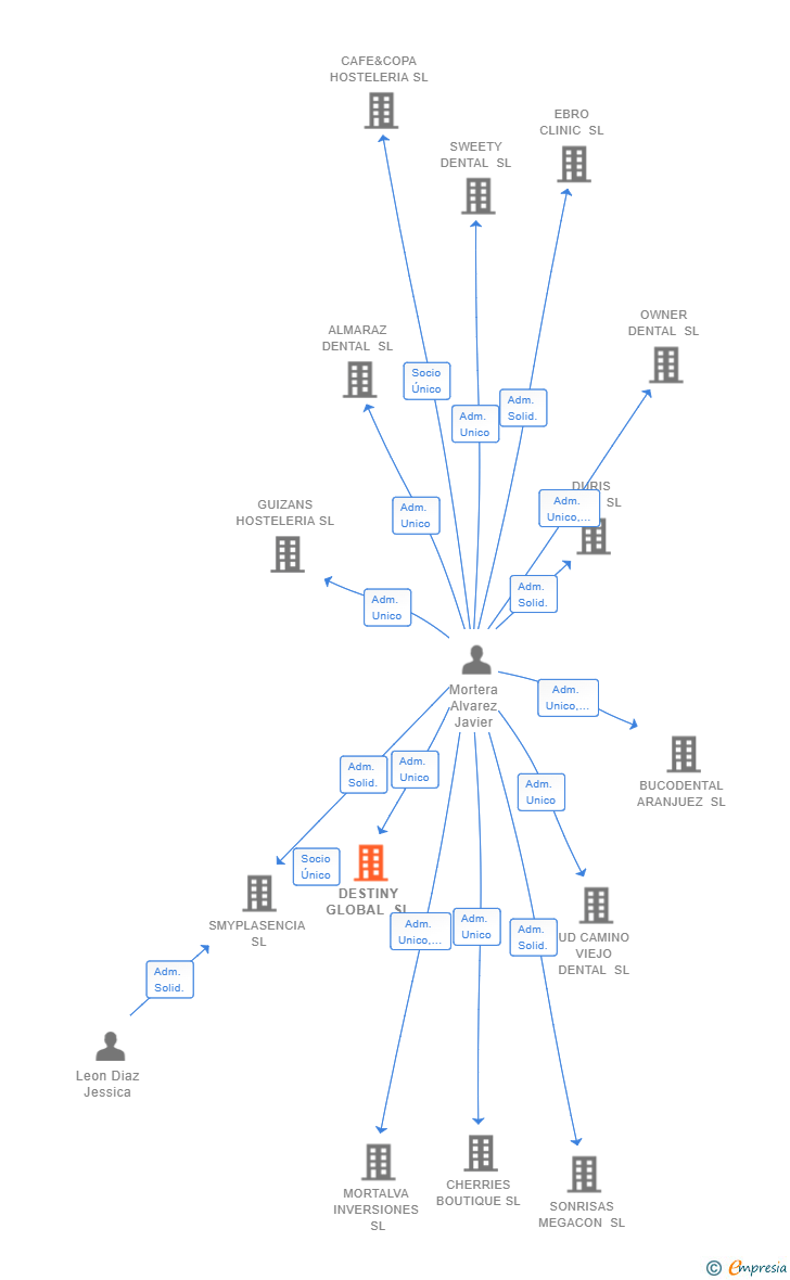 Vinculaciones societarias de DESTINY GLOBAL SL