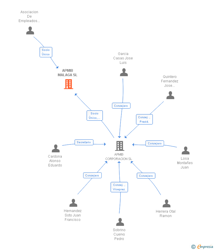 Vinculaciones societarias de APMIB MALAGA SL