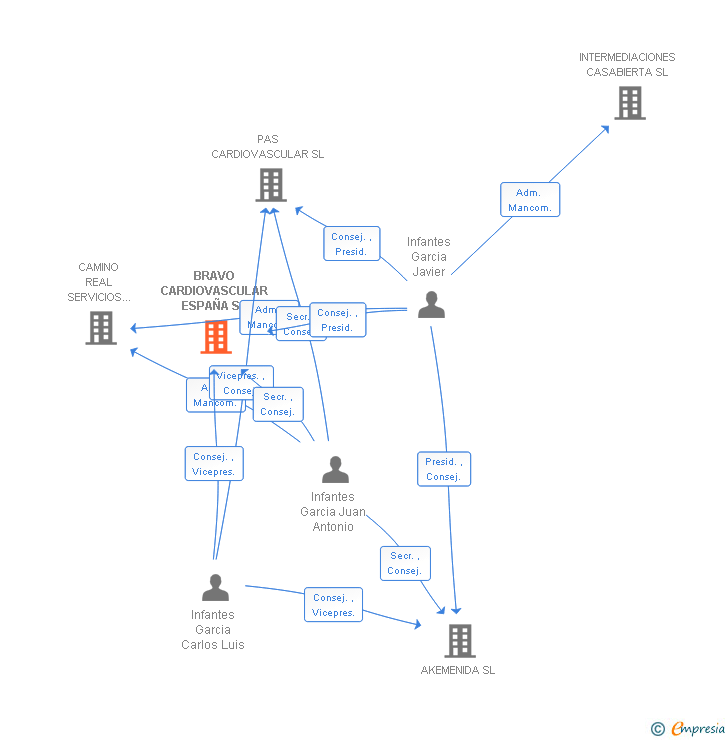 Vinculaciones societarias de BRAVO CARDIOVASCULAR ESPAÑA SL